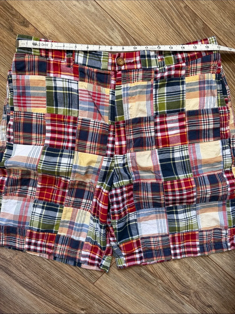 J. Crew Multicolor Patchwork Madras Cotton Shorts